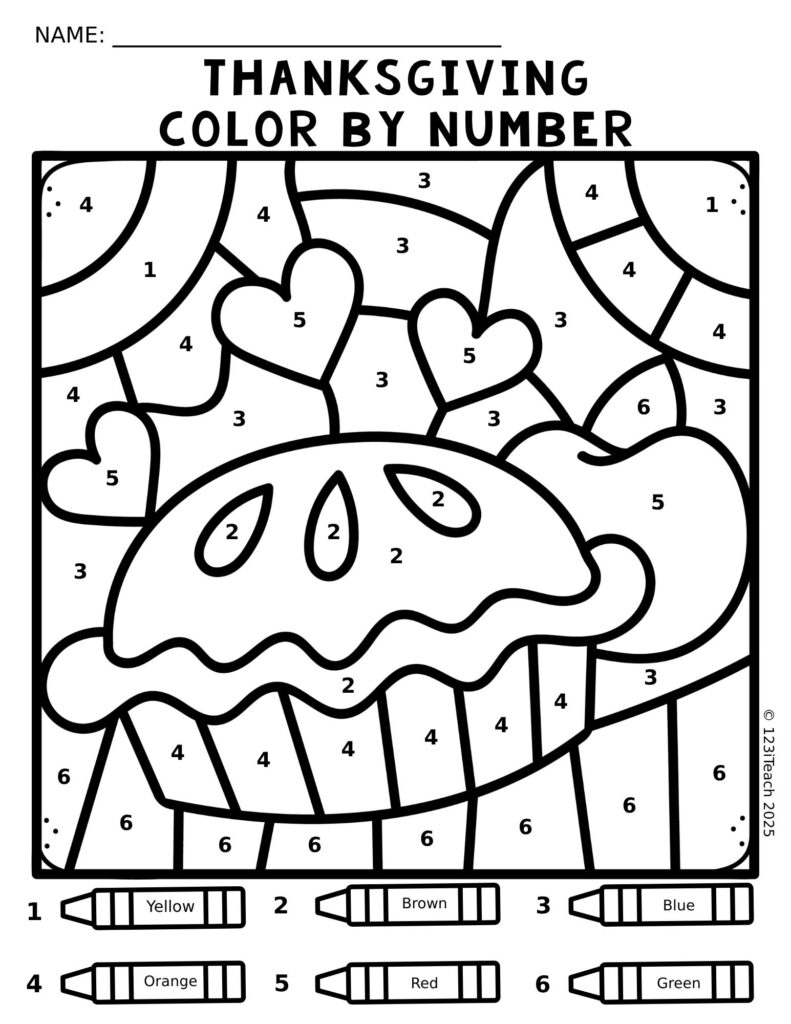 Thanksgiving Color by Number
