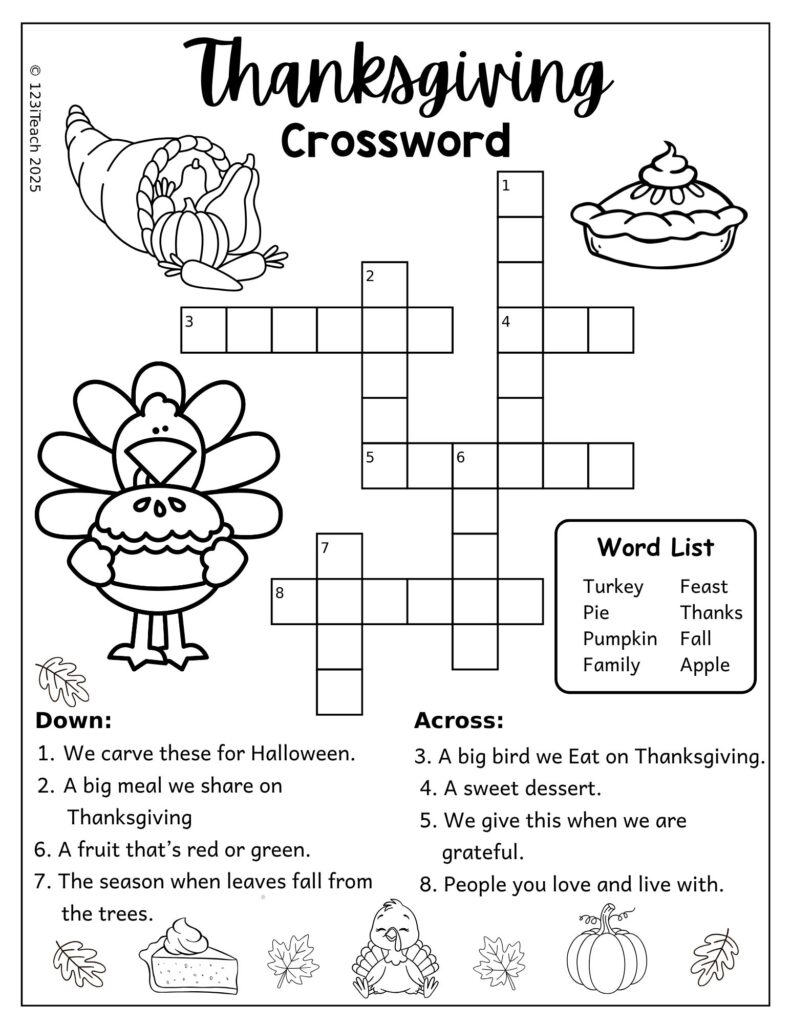 Thanksgiving Crossword