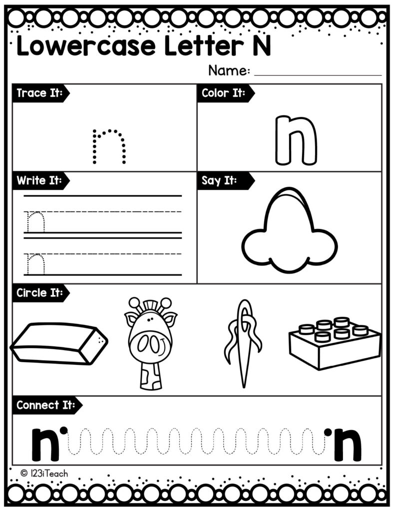 alphabet-lowercase-worksheet_Letter N