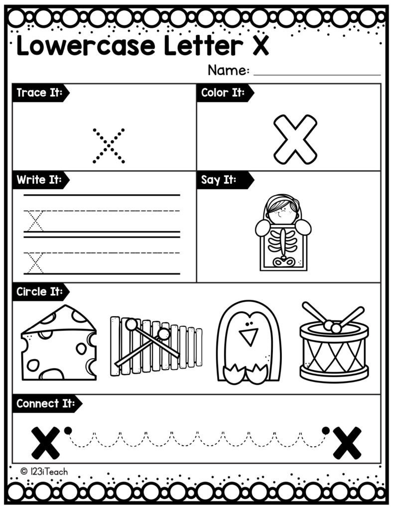 alphabet-lowercase-worksheet_Letter X