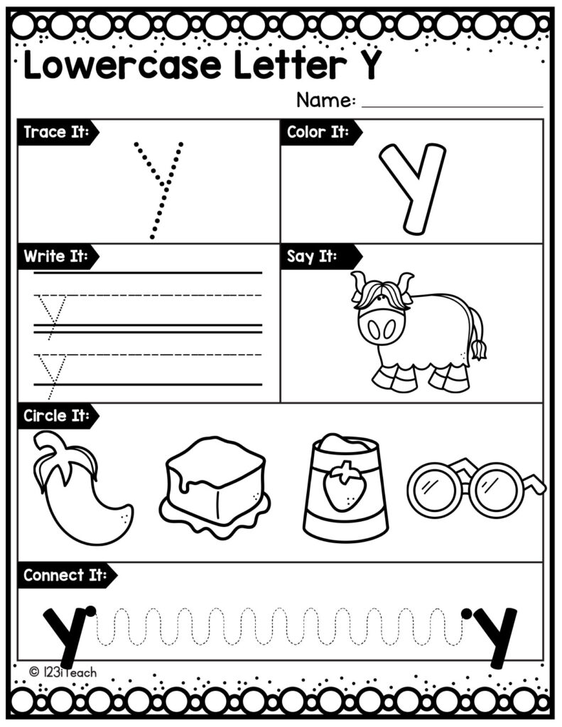 alphabet-lowercase-worksheet_Letter Y