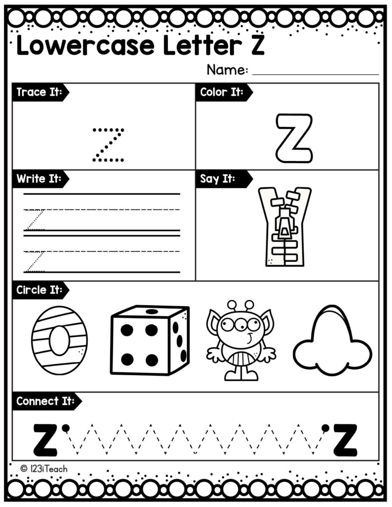 alphabet-lowercase-worksheet_Letter Z