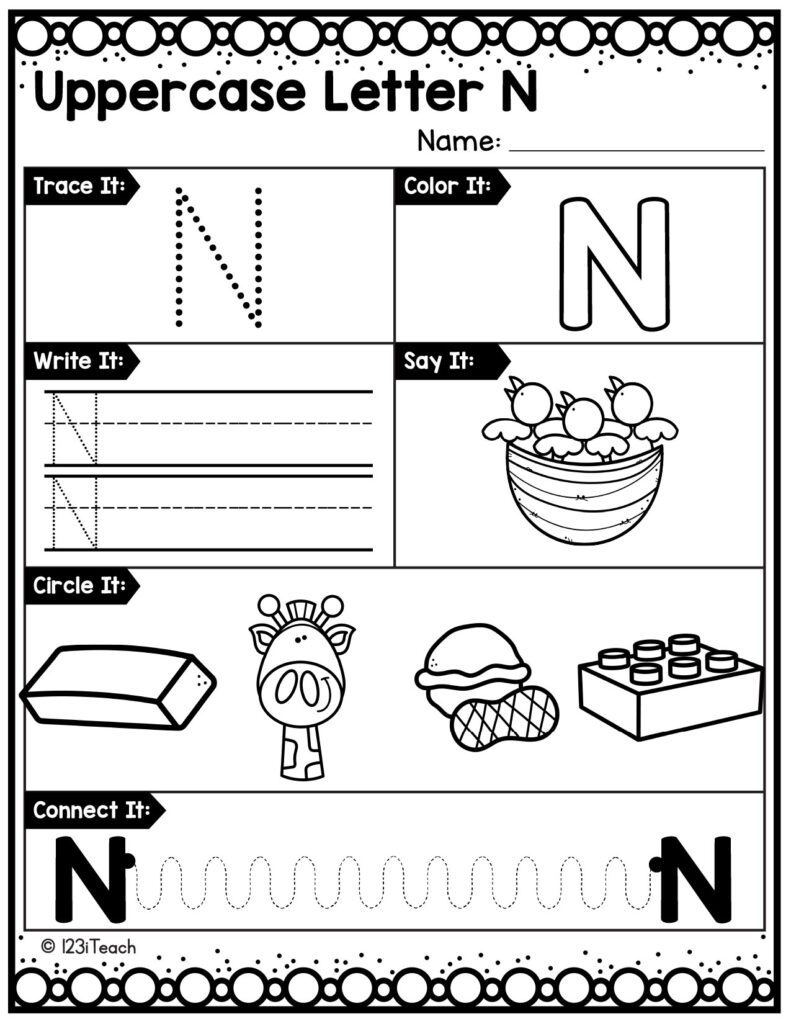 alphabet-uppercase-worksheet_Letter N