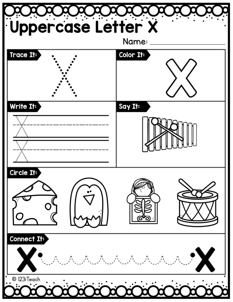 alphabet-uppercase-worksheet_Letter X