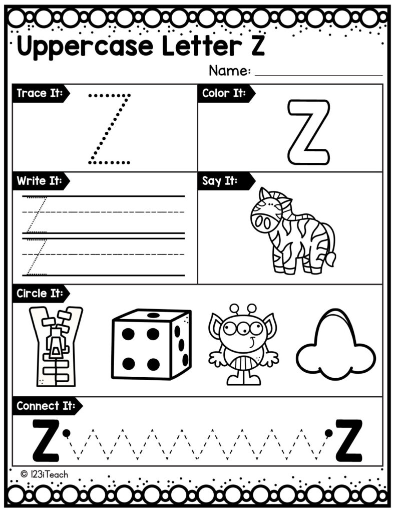 alphabet-uppercase-worksheet_Letter Z
