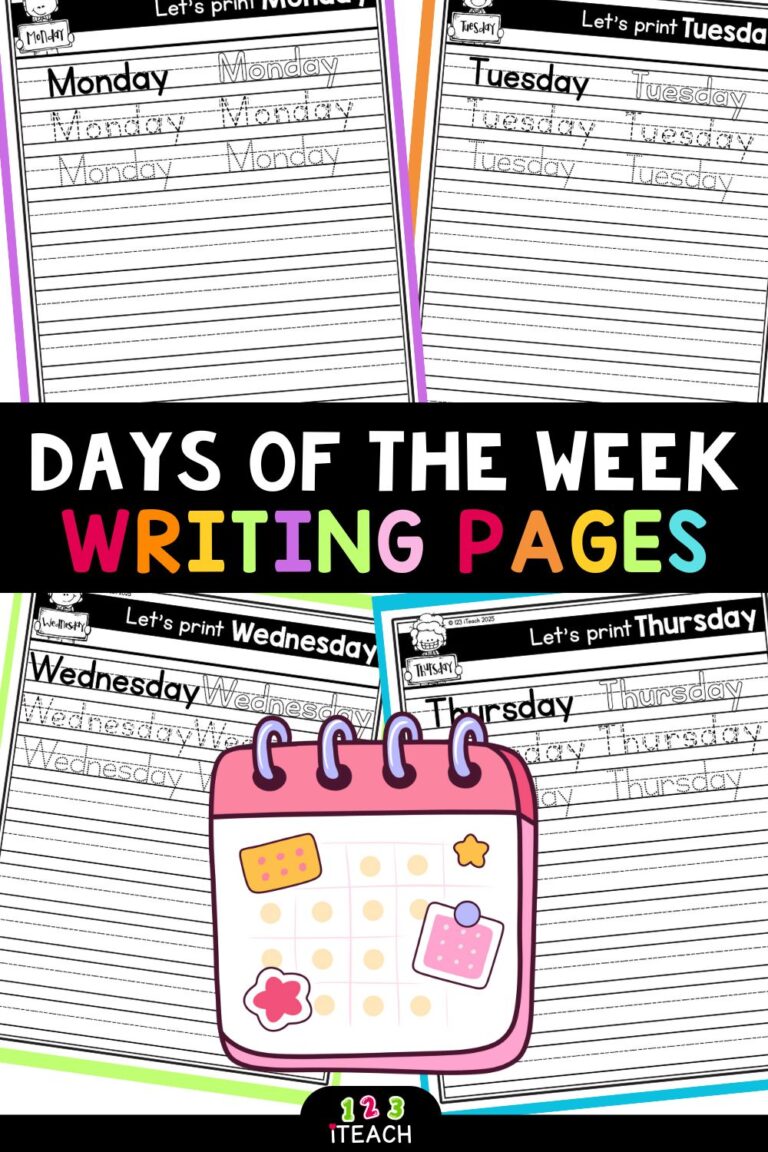 Free Handwriting Practice for the Days of the Week